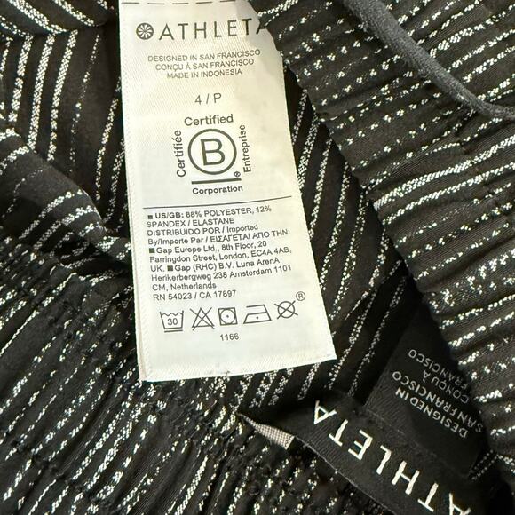 Athleta Black White Amara Stripe Arrival Ankle Pull On Pants Size 4 P Petite - Picture 4 of 13